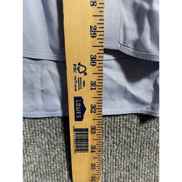 Izod Button Down Dress Shirt Men's 16.5 34 Blue Long Sleeve 80's 2-Ply Pinpoint - Picture 8 of 10